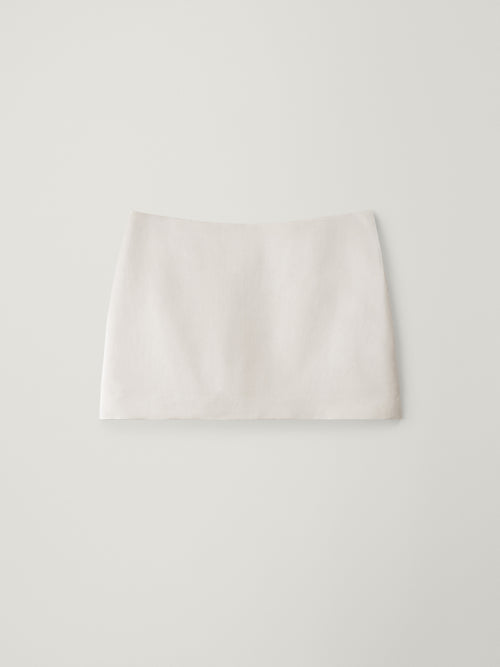 Mini Skirt Champagne | LISA YANG | Kort vit silkeskjol i 100% silke
